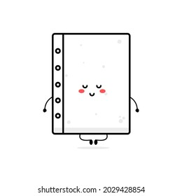 Cute white paper soft character illustration smile happy mascot logo kids play toys template
