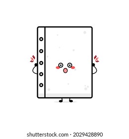 Cute white paper soft character illustration smile happy mascot logo kids play toys template