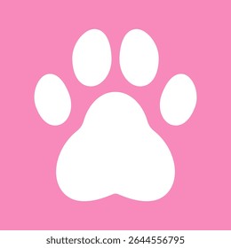 Cute white paw print design on soft pink – ideal for pet branding, decor, and playful graphic design.