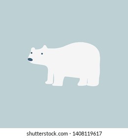  A cute white polar bear color illustration. It looks like it is searching something, vector, color drawing or illustration. 