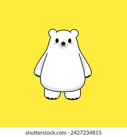 Cute White  polar bear Vector for icon, logo, or poster