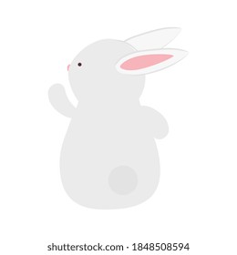Diseño de dibujos animados de conejo blanco, naturaleza de vida animal y tema del personaje Ilustración vectorial