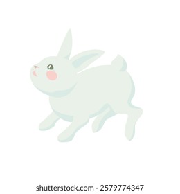 cute white rabbit easter bunny 