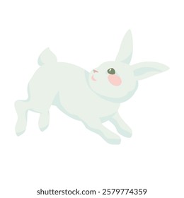cute white rabbit easter bunny 
