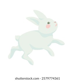 cute white rabbit easter bunny 