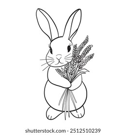 Cute white rabbit on white