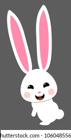 cute white rabbit with pink snout
