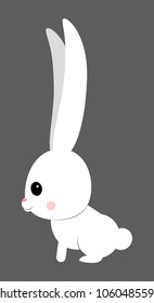 cute white rabbit with pink snout