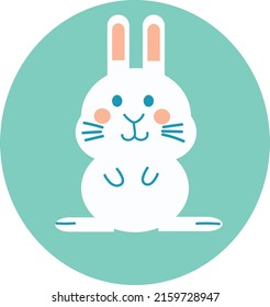 Cute white Rabbit Sitting Down vector
