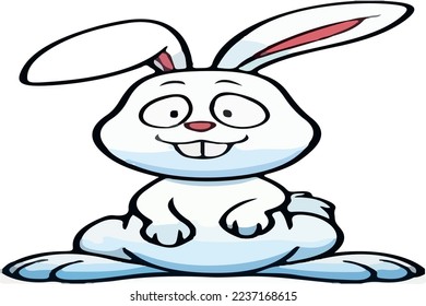 cute white rabbit vector illustration