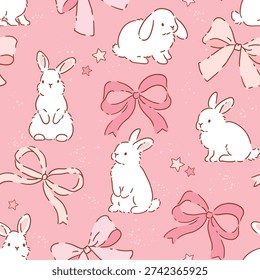 Cute white rabbits and