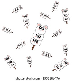 Cute white Rat Various Cartoon Vector Illustration