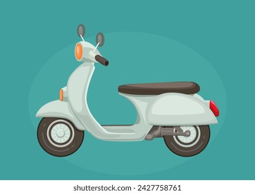 Nette weiße Scooter Seitenansicht isoliert
