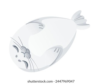 Cute white seal child mammal arctic animal cartoon animal design vector illustration isolated on white background
