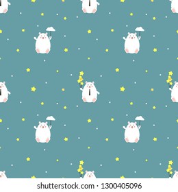 cute white seamless pattern vector.