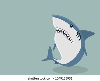 Cute White shark vector