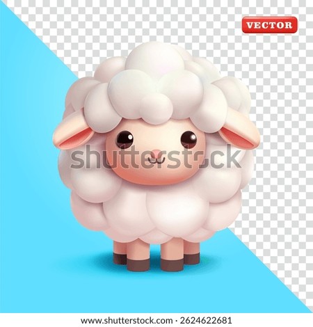 Cute white sheep, 3d vector. Suitable for farming and design elements