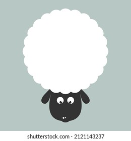 Cute white sheep cartoon character flat vector design.