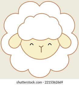 cute white sheep icon vector