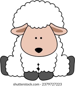 Cute White Sheep Vector Design