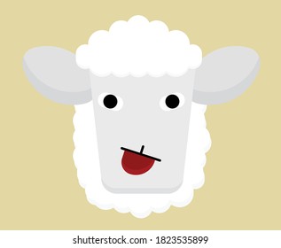 cute white sheep vector illustration