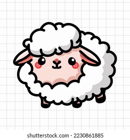 Ilustración de vectores de ovejas blancas