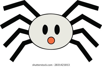 Cute white spider vector