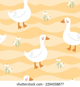 fondo vectorial de patrón sin costuras de cisne blanco lindo