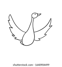 Cute white swan vector illustration
