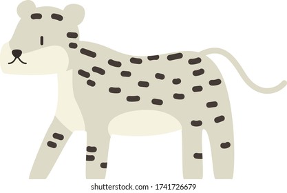 Cute white tiger Cartoon, Vector illustration white tiger on a white background. Drawing for children
