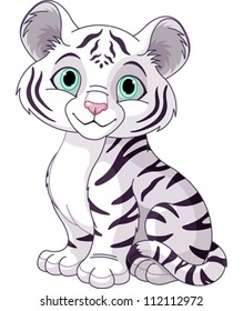 Cute White Tiger Cub