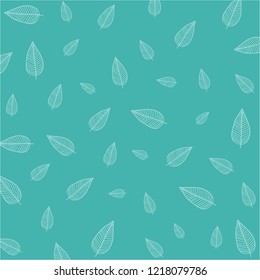 Cute white tree or leaf pattern on blue background in minimal and abstract style look so sweet for wallpaper and all design in botanicals idea. Vector art brush for environment and plants concept.