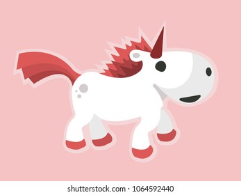 Cute white unicorn
