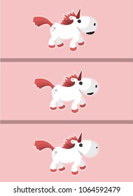 Cute white unicorn set