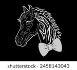 Cute white vector horse image