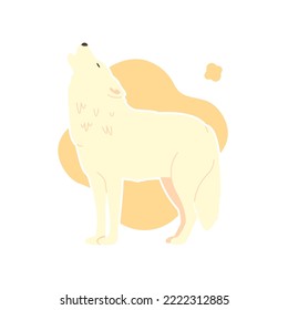 Cute White Wolf isolated vector image