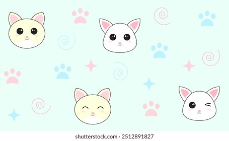 cute white and yellow cat background