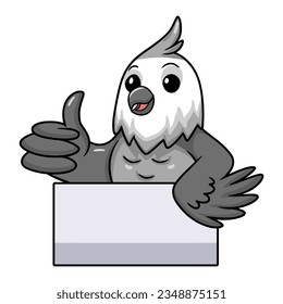 Cute Whiteface Cockatiel Vogel Cartoon geben Daumen auf