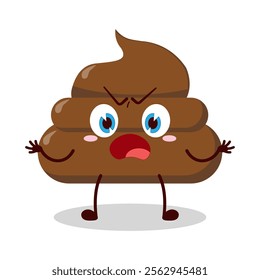 cute why expression of chicken poop cartoon character
