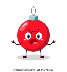 cute why expression of Christmas ball cartoon character