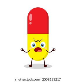 cute why expression of drug capsule cartoon character
