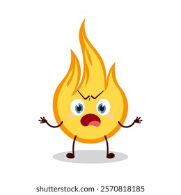 cute why expression of fire cartoon character
