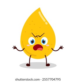 cute why expression of gold drop cartoon character