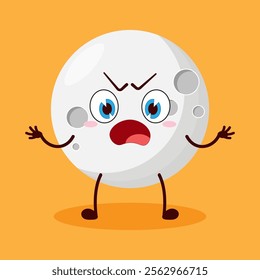 cute why expression of moon cartoon character
