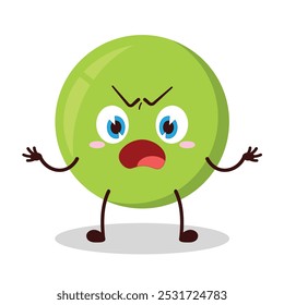 cute why expression of pea cartoon character