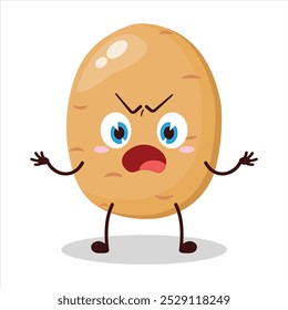 cute why expression of potato cartoon character