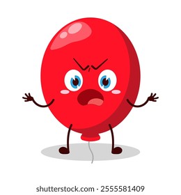 cute why expression of red balloon cartoon character