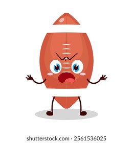 cute why expression of rugby ball cartoon character
