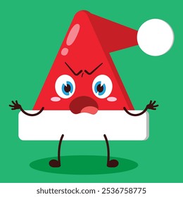cute why expression of Santa Clause hat character
