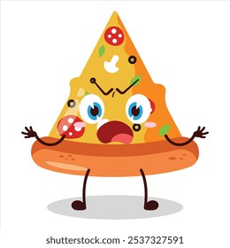 cute why expression of slice of pizza character